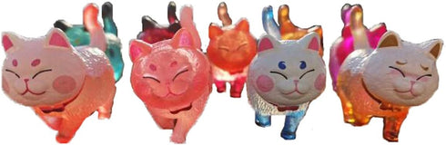 9 Pcs Colorful Cute Miniature Cat Figure Toys - Animal Characters Playset, Cake Topper, Plant, Automobile Decoration