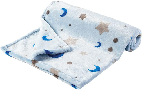 30"x36" Bunnikins & Clover Lightweight Plush Flannel Baby Blanket Super Soft for Boys and Girls, Kids Floral Fleece