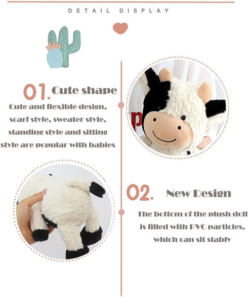 9" Cow Stuffed Animal - Cute Soft Plush Toy Gifts for Girls, Boys, & Kids