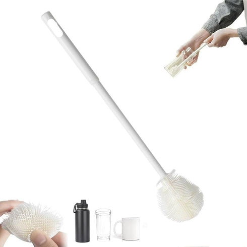 Generic Soft Bristle Silicone Water Bottle Cleaner, 360Silicone Cup Brush Long Handle Water