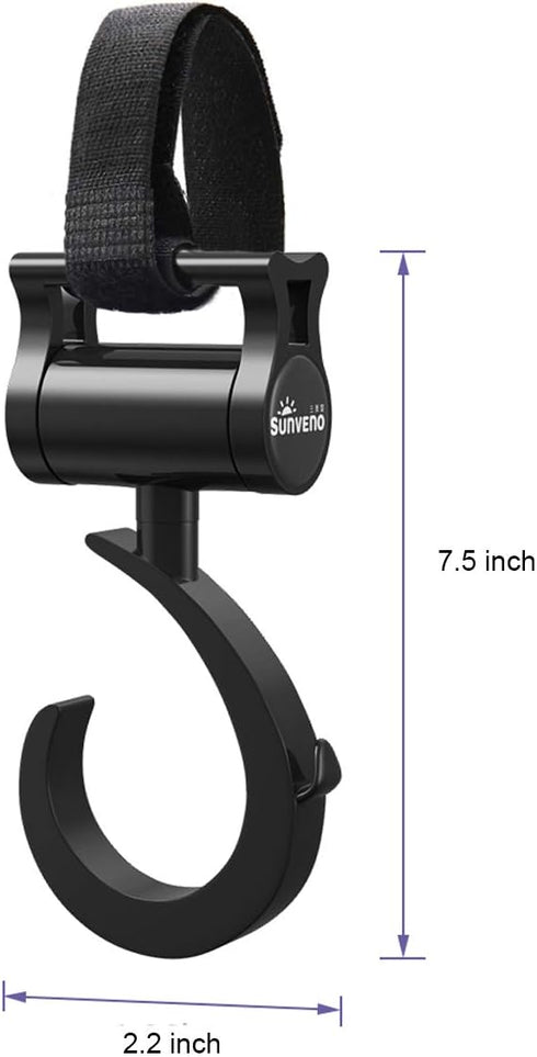 SUNVENO Baby Stroller Hooks for Mom - 2 Pack Purse Shopping Grocery Bag and Accessory