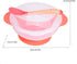 Slip Resistant Suction Bowls for Baby, Children Feeding Bowls with Sensing Spoon Cover for Home (Pink)