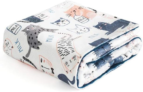Unisex Lightweight Super Soft Plush Minky Baby Blanket, 30x40, Newborn Receiving CAT Blanket with Dotted Backing