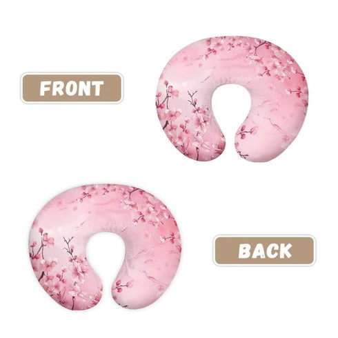 Pink Cherry Blossoms Nursing Pillow Covers for Baby Infant Nursing Pillow Slipcover for Girls Breathable Breastfeeding