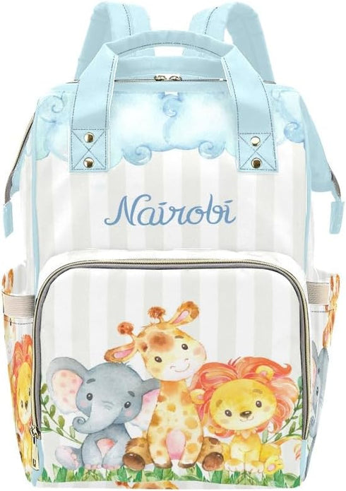 Yeshop Personalized Diaper Backpack Elephant Lion Giraffe Multi Function Diaper Bag Travel Daypack