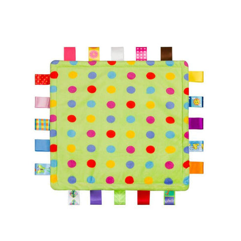 Colourful Baby Tag Soft Touch Plush Blanket, Comfortable Security Gift for Baby, Toddler, Child