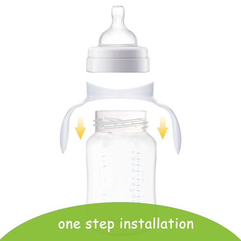 2 Count Compatible Bottle Handles for Philips Avent Anti-Colic AirFree Vent Baby Bottles, (White)