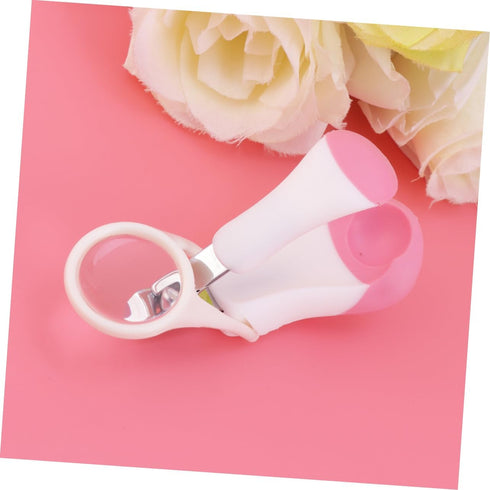 Set SHOWERORO Nail Care Portable Pink Nail Clippers Tweezers Scissors for Newborns Boy Girl Durable Grooming Kit