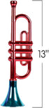 13 Inch Set 5, ArtCreativity Metallic Trumpets, of Fun Plastic Musical Instruments Noise Makers for Parties and Events