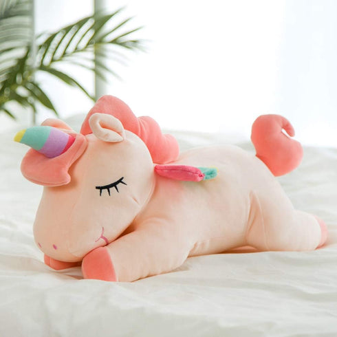 Soft Unicorn Stuffed Animal, Plush Hugging Pillow Toy for Kids (Pink, 19.6 in)