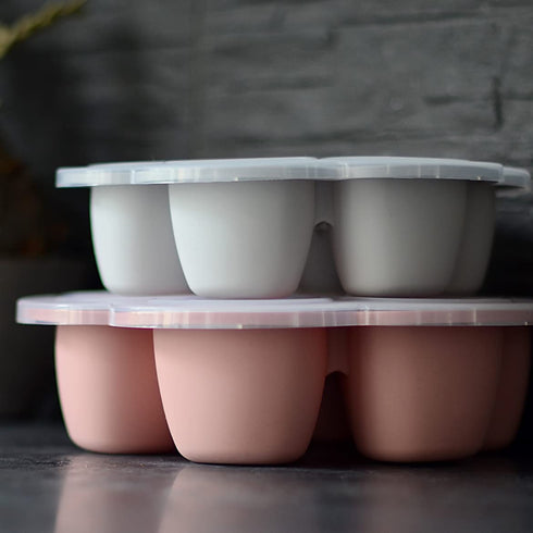 3 oz BEABA Multiportions Premium Quality Silicone Baby Food Freezer Tray with Clip On Lid, Baby Food Storage Container