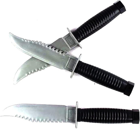 3Pcs Simulated Dagger Military Police Trickery Cosplay Magic Props, Plastic Knife for Halloween Party