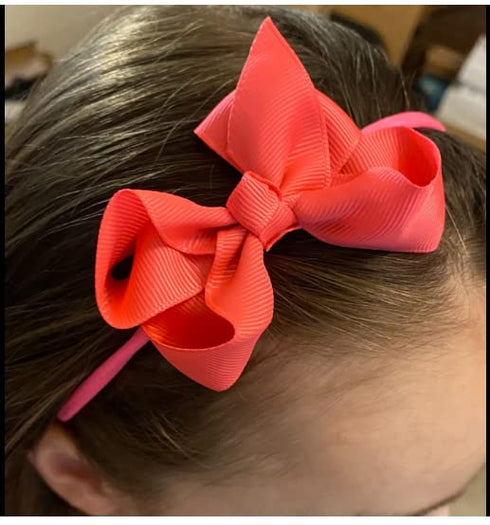 CellElection 25 Colors Baby Girls Headbands, Soft Stretch Nylon Hairbands, 3-Inch Grosgrain Ribbon Bows for Kids