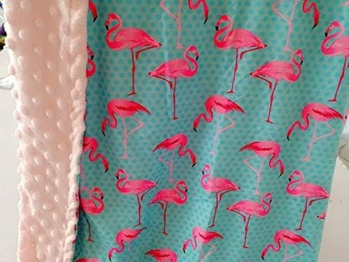 Baby Blanket - Super Soft Minky Blanket with Double Layer Dotted Backing, Pink Flamingo Security Blanket for Newborns