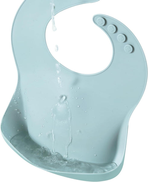 PandaEar 3 Pack Silicone Bibs for Boys and Girls, Adjustable Waterproof Eating Bibs with Large Food Catcher