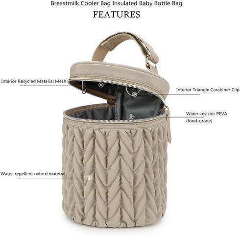 KKTAPOS Breastmilk Cooler Bag, Baby Insulated Bottle Bags, Bottle Cooler Bags Tote On The Go, for Nursing Mom Daycare