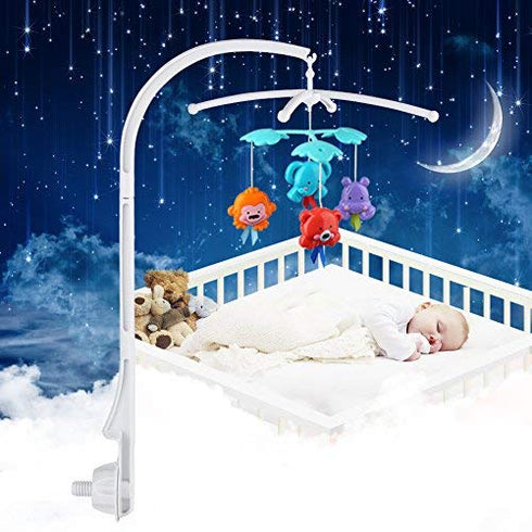 68cm White Crib Mobile Holder for Newborns and Infants, Universal Baby Crib Mobile Arm Bracket with ABS Material