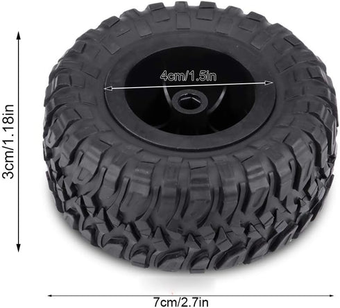 Oumefar 4pcs/Set RC Car Tires, Crawler Tires Rubber Tyres RC Accessories Remote Control Militaty Car Part for 1/16 Tracked Vehicles, Off Road Trucks RC Wheels