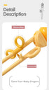 Training Chopsticks for Kids - Harmless Material, Anti-dislocation Buckle Design, Includes Portable Box (Yellow)