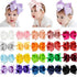 jollybows 20pcs Baby Girls Grosgrain Ribbon Hair Bows Headbands, 6" Elastic Hair Accessories (Multicoloured)