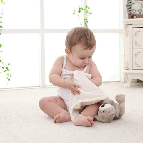 Ktdzone Newborn Infant Reassure Towel Baby Sleeping Toys Children Appease Towel Cloth with Baby Bear Doll Can Bite