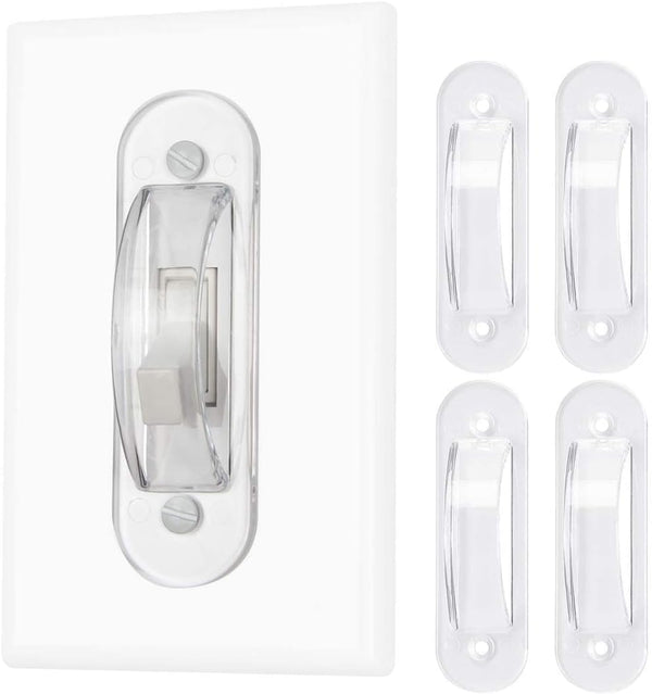 Wall Switch Guards Plate Covers - Child Safety Security Home Decor (4 Pack), Clear for Light Switch Protection
