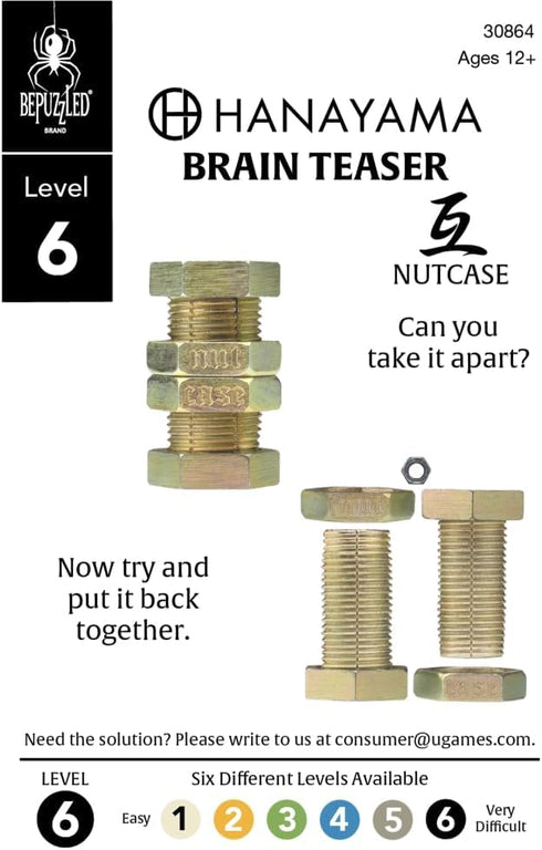 BePuzzled | Nutcase Hanayama Metal Brainteaser Puzzle, Mensa Rated Level 6, Ages 12 and Up