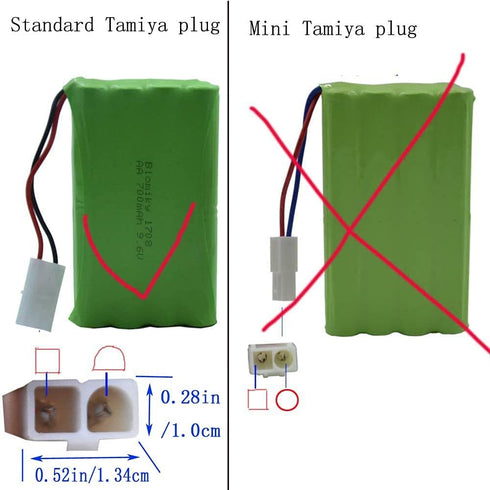 Blomiky 1 Pack 9.6V 2000mAH NiMH Rechargeable AA Battery Packs with Tamiya Connector for RC Car Truck Tank