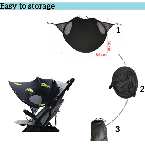 Universal Baby Stroller Sun Shade Cover, UV Protection, Adjustable Angle, Waterproof Cloth Canopy Cover