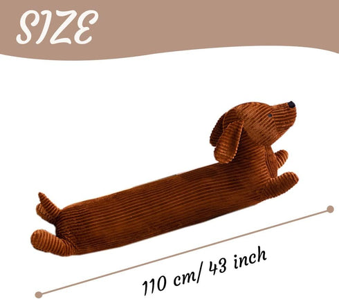 43“ Dachshund Plush Long Pillow - Brown Dog Body Pillow Animal Doll for Home Sofa Cushion Decor
