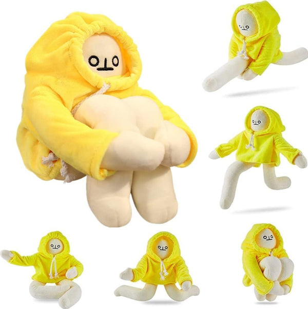 Plush Banana Man Toy, 16inch Weird Banana Man Doll with Magnet, Funny Poseable Stuffed Animal Gift
