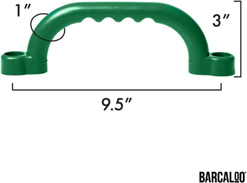Playground Safety Handles - Green Grab Handle Bars for Outdoor Tree House Accessories and Playground Equipment