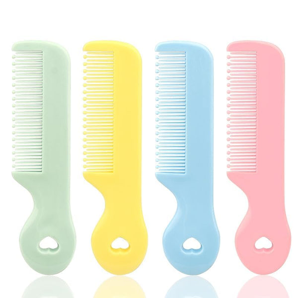 Cauaoa 4 Pack Baby Hair Comb for Newborn, Round Colorful Tip Bristles Cute