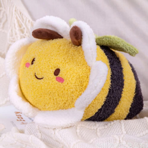 12 Inch Bee Plush Toy, Cuddly Honeybee Pillow, Soft Hugging Plush Doll Gift for Kids Birthday Party