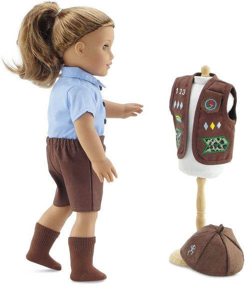 Emily Rose 18-inch Doll Clothes Modern 4-Piece Girl Scout Brownie-Inspired Uniform, Gift Boxed!