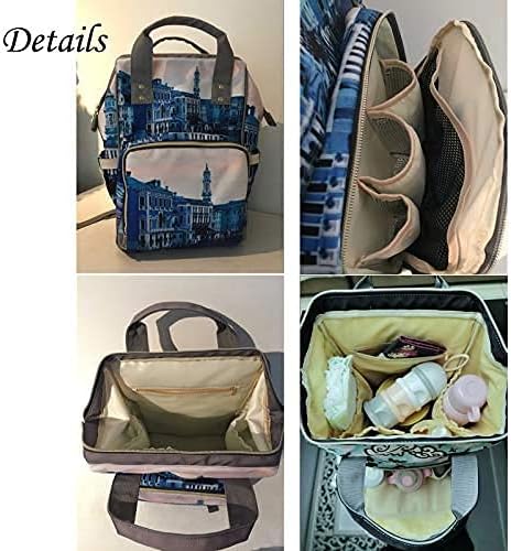 Daypack Personalized White and Pink Stripe Pattern Diaper Bag Customized Nursing Baby for New Mom for New Born