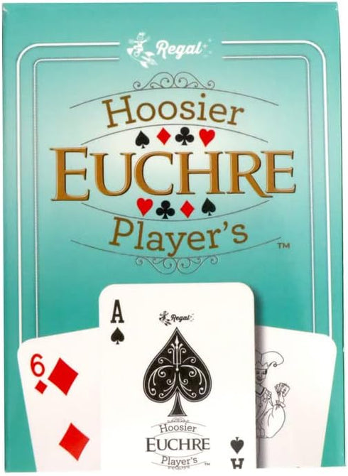 Regal Games Euchre Card Games 2 Pack, Adult Playing Card Game Set with Score Sheets for Family Fun