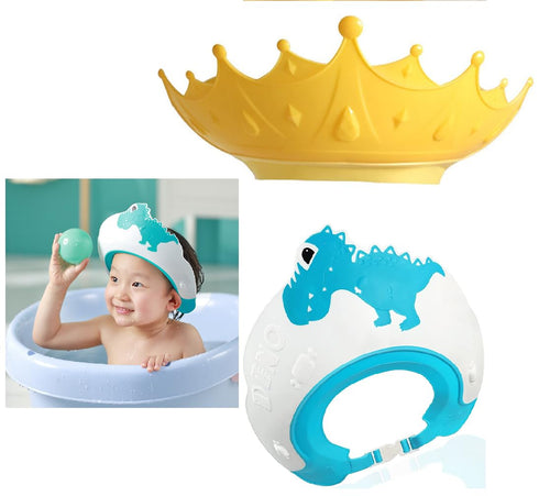 2 Pack Shower Cap Shield for Kids, Adjustable Hair Washing Shield, Visor Hat for Eye Protection