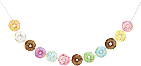 CC HOME Donut Theme Party Banner - Doughnut Birthday Decorations Supplies for Baby Shower
