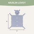 100% Parker Baby Muslin Lovey Security Blanket for Babies | Organic & Hypoallergenic Muslin Cotton | Soft & Safe