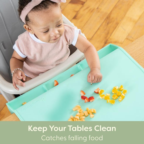 UpwardBaby Rectangular Silicone Placemat - Suction Food Catcher for High Chair & Kids, Non-Slip Washable Table Mats
