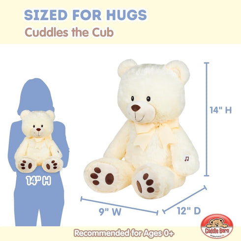 14 inches Cuddle Barn - Nite Brite Pals Cuddles the Cub | Large Glowing Musical Extra Soft Teddy Bear, LED Nightlight