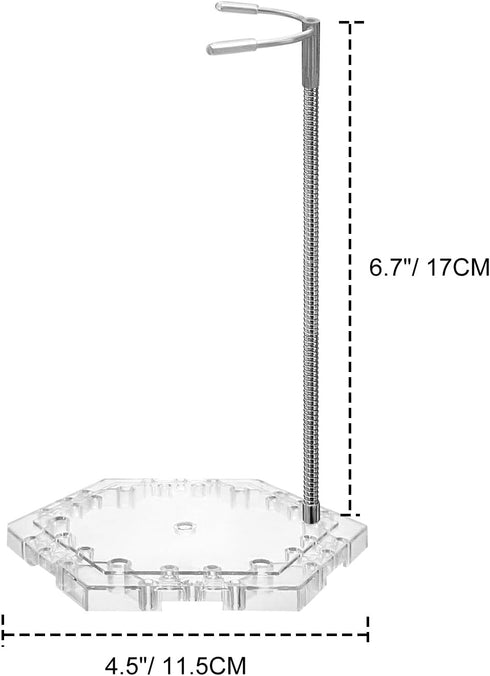 Zovelynta 8-Pack 1/144 Clear Adjustable Action Figure Stand with Metal Clips & Flexible Arms Action Figure Display