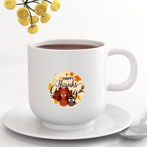 500 Pcs Happy Turkey Theme Thanksgiving Stickers, 1 Inch, 8 Designs for Party Favors and Gift Decoration