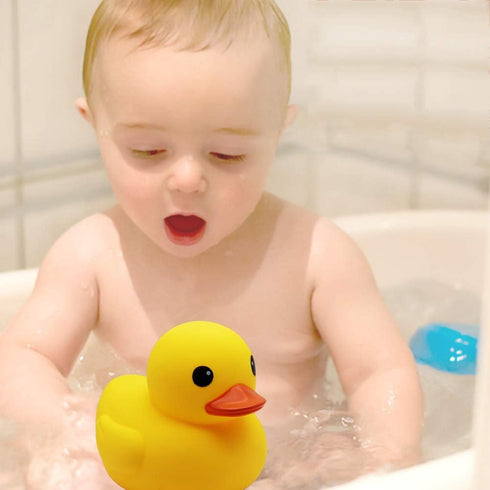 Happy Trees Duck Bath Toy, Large Rubber Duck Squeak for Baby Shower, 7 Inches