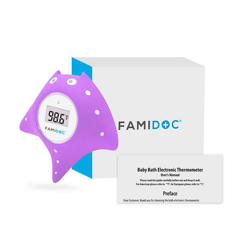Famidoc Baby Bath Thermometer, New Upgraded Sensor Technology for Baby Bath Tub Floating Toy (Purple)