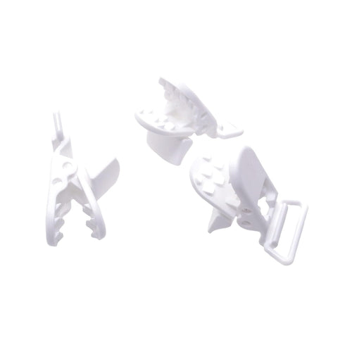 25Pcs Pacifier Clips Holders, Binky Clip for DIY Teething Toys, Baby Blankets, Bib Holder Suit for 20mm Ribbon (White)