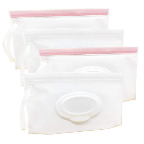 Portable Refillable Wet Wipe Pouch, Reusable Travel Wipes Holder & Case, Lightweight