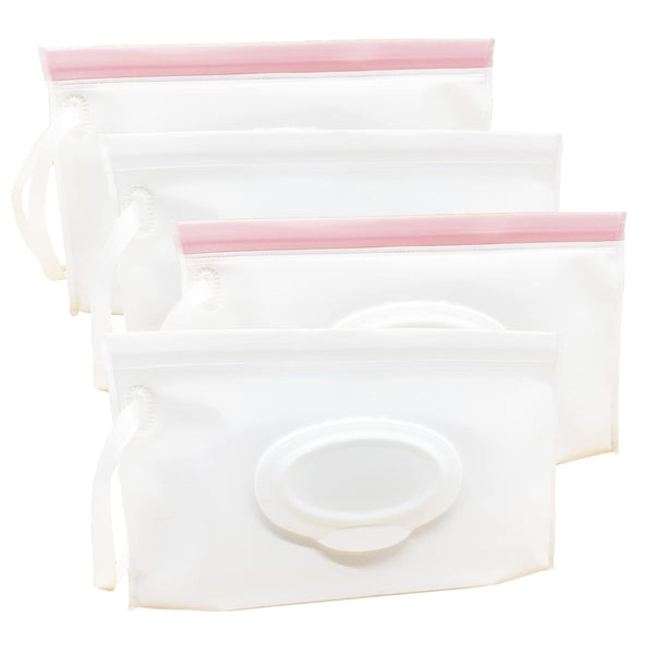 Portable Refillable Wet Wipe Pouch, Reusable Travel Wipes Holder & Case, Lightweight