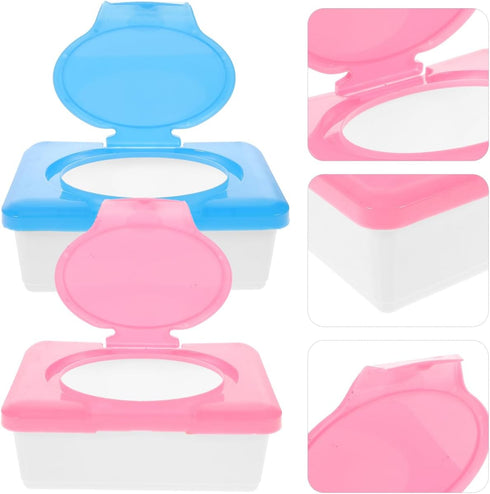 2-Pack 7.67X4.72X2.95 Inch ARTIBETTER Reusable Wet Tissue Box Moisturizing Wipes Organizer Container for Home Office